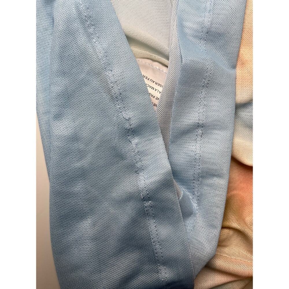 SAU LEE Kendra Mesh Sheer Blurred Floral Long Sleeve Blue Maxi Dress Size 0 - Picture 9 of 15